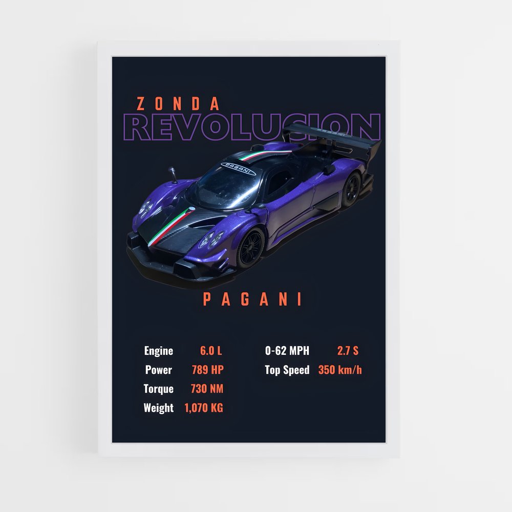 Poster Révolution Zonda – affiche Pagani (vue 3)